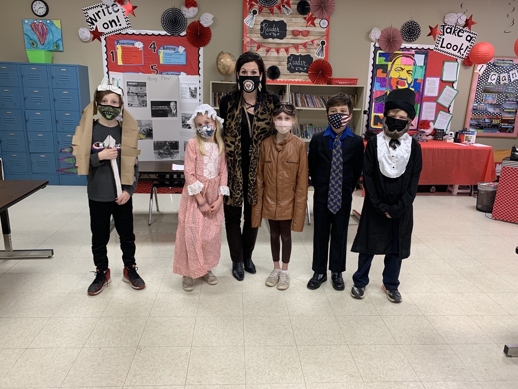 Crazy Horse, Laura Ingalls Wilder, Mrs. Johnson, Amelia Earhart, Henry Ford, and Abe Lincoln
