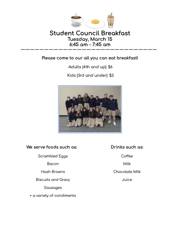 Student Council breakfast flyer