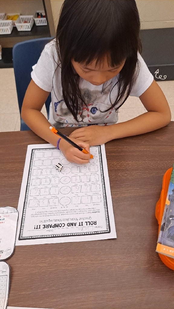 rolling dice for a math game