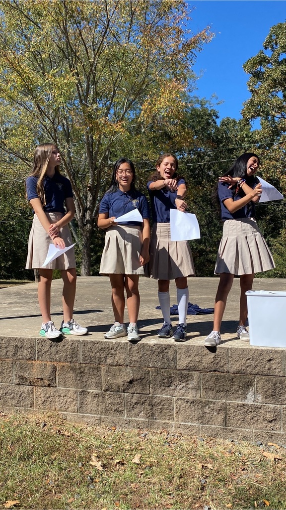 The Eighth Grade class at Immaculate Heart of Mary got to practice expressing emotions in poetry outside today! 
